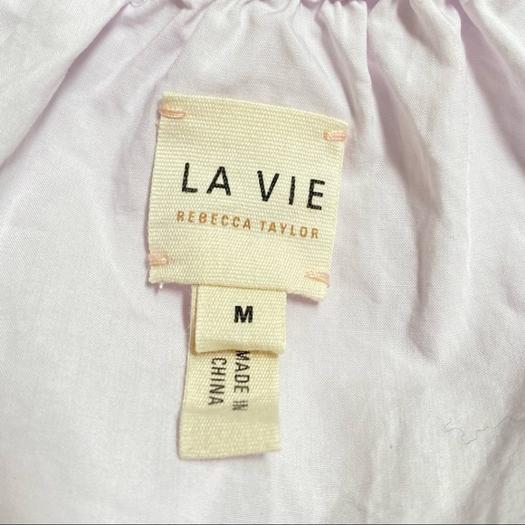 La vie Rebecca Taylor purple eyelet ruffle poplin cami spaghetti strap tank top - Picture 9 of 12